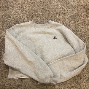 Grey champion cropped sweatshirt size small